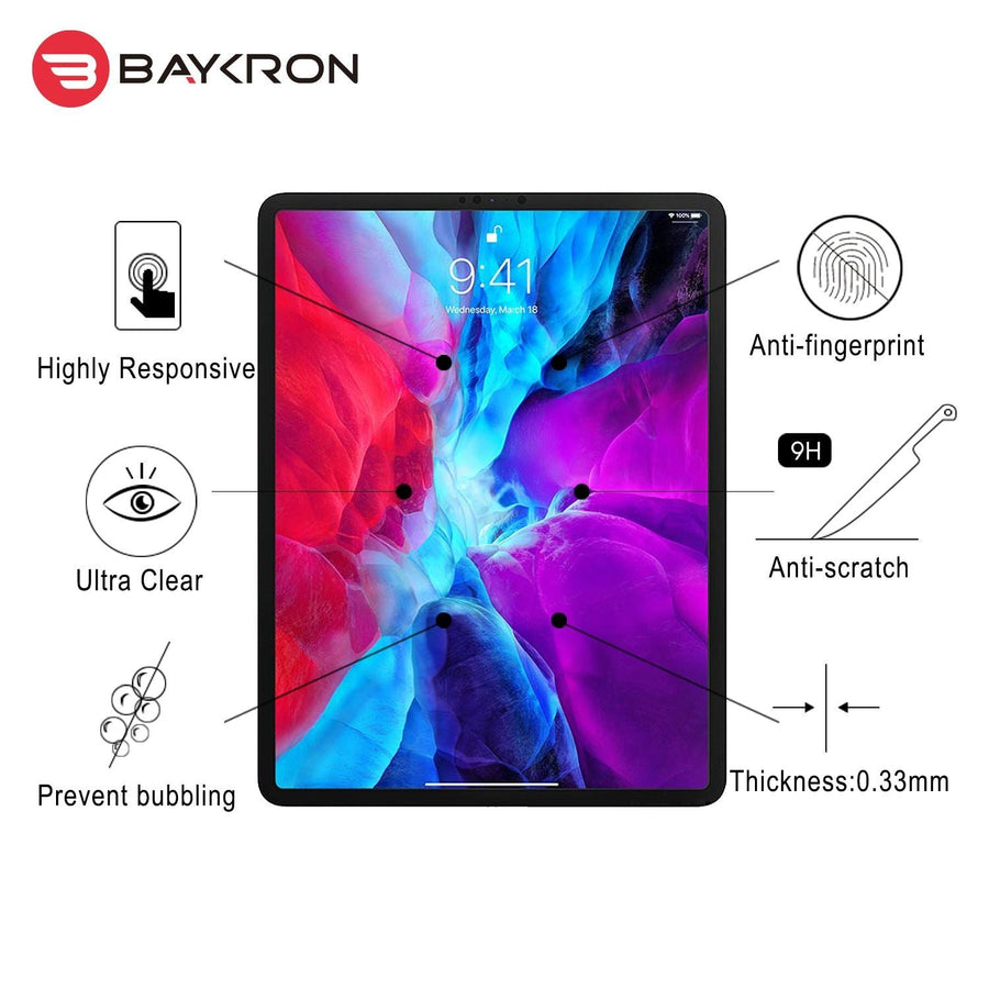 The BAYKRON Premium Screen Protector with Edge to Edge design for iPad Pro® 12.9"