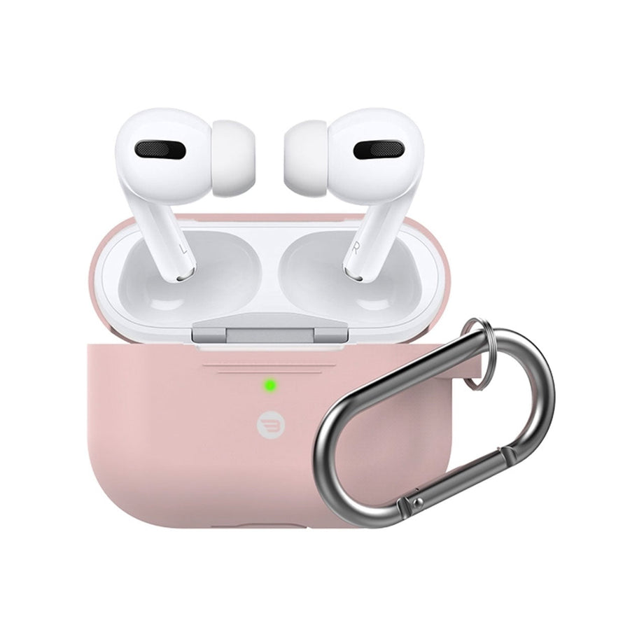 BAYKRON Premium Silicone Protective Case with Carabiner for AirPods Pro® - Pink