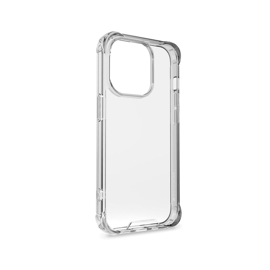 BAYKRON Premium Tough Case for iPhone® 14 Pro 6.1" with Deluxe Nylon Carry Strap - Shockproof and Anti-bacterial - Clear