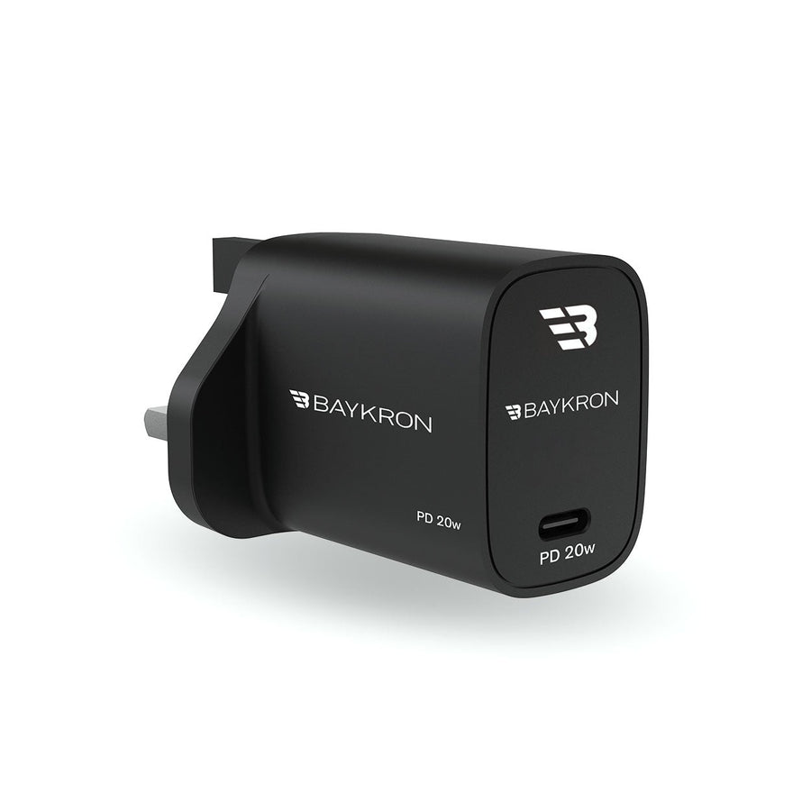 BAYKRON 20W Portable Wall Charger with Power Delivery (PD) USB-C for UK Standard Outlets