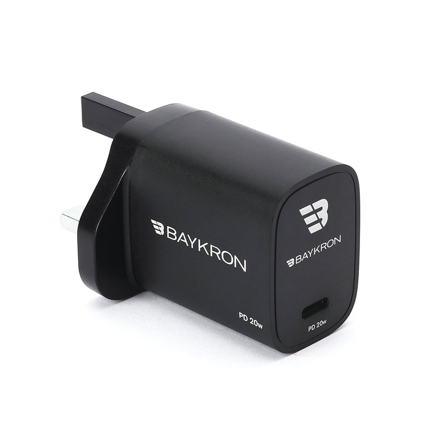 BAYKRON 20W Portable Wall Charger with Power Delivery (PD) USB-C for UK Standard Outlets