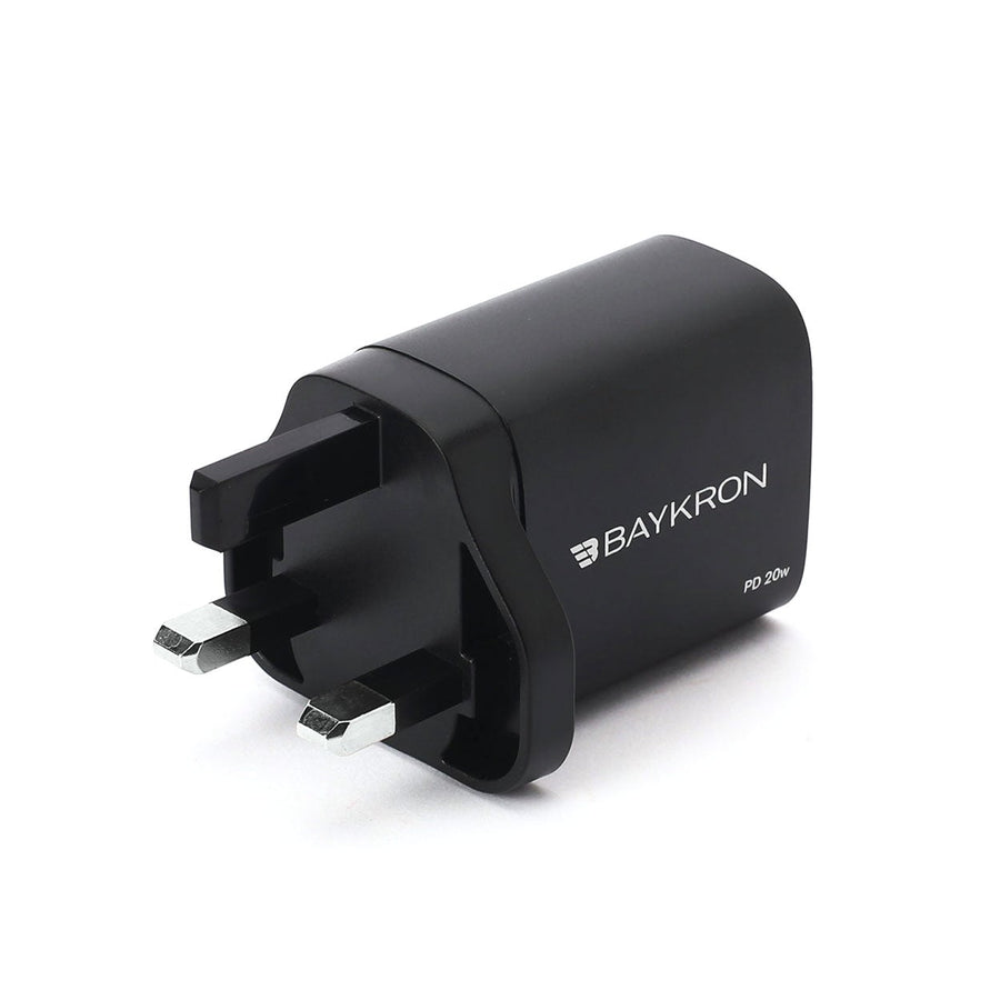 BAYKRON 20W Portable Wall Charger with Power Delivery (PD) USB-C for UK Standard Outlets