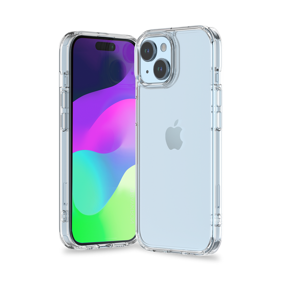 BAYKRON Premium Slim Case for iPhone® 15 Plus 6.7" with Air Cushion Shockproof Protection - Clear